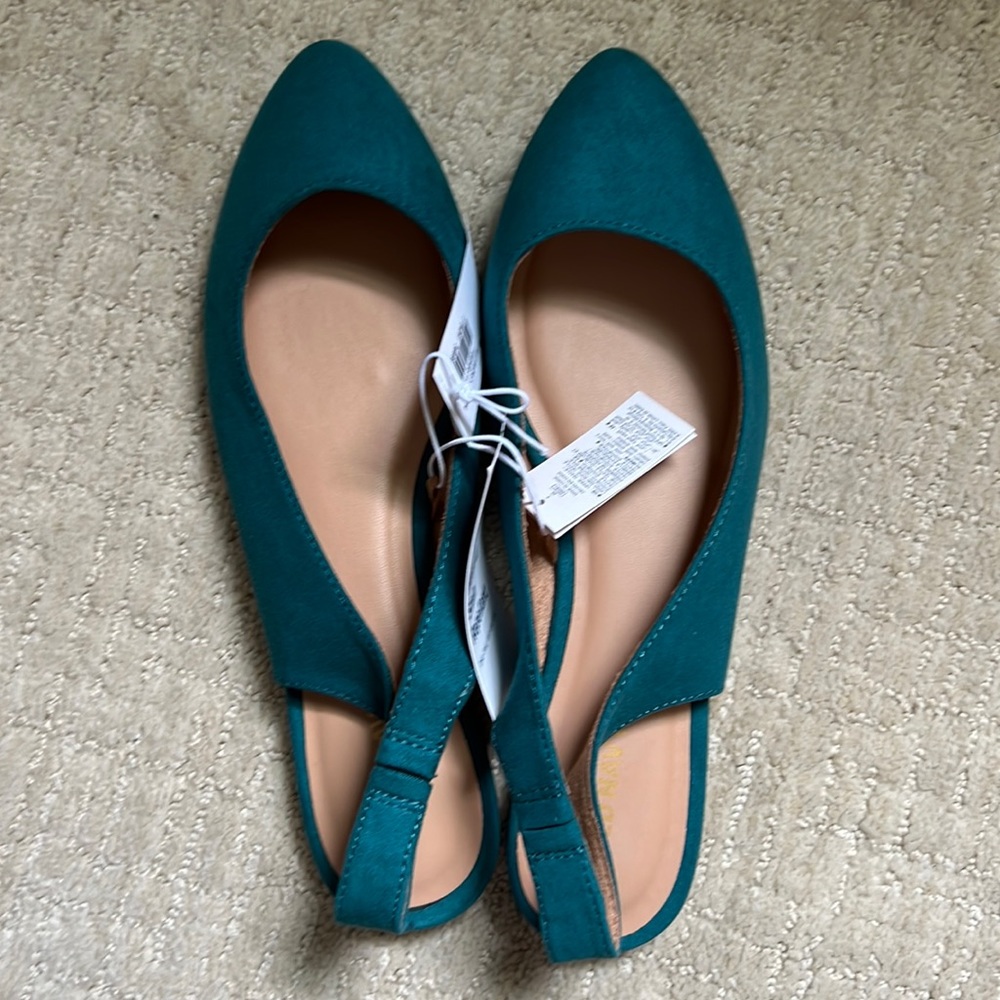 Dark teal flats